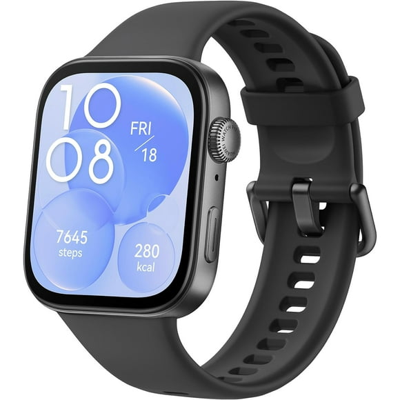 HUAWEI WATCH FIT 3, Negro Carbón, Pantalla AMOLED de 1.82, Diseño Ultradelgado, Monitoreo Integral del Ejercicio, Gestión Integral de la Salud, Batería de 10 Días, Compatible con iOS y Android