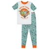 Jurassic World Boys Pajama Set, 2-Piece Cotton, White, 4