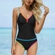 thumbnail image 4 of Tankini para mujer, bikini liso sin espalda, de dos piezas, estilo vendaje, para playa, dos piezas, tankini, 2 piezas, 4 of 7