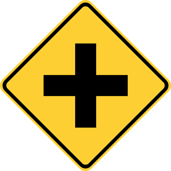 Traffic & Warehouse Signs - Cross roads - Weather Approved Aluminum Street Sign, 0.04 Thickness - 10" X 7"