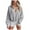 Grey, variant on GEWSEY Women's 2025 Fall Hooded Sweatshirts Long Sleeve Half Zip Cropped Hoodies Pullover Winter Fashion Clothes (Brown, 3XL)