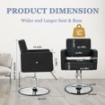 thumbnail image 3 of Deep Black Salon Chair for Hair Stylist – Hydraulic Beauty Chair with Crystal Tufted Back, Extra-Wide Seat, Adjustable Height, 360° Swivel for Barbershop, Spa, or Home Use, 3 of 6