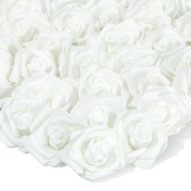 Juvale 100 Pack White Artificial Flowers - 3 Inches, Fake Carnations for Wedding, Bridal Shower & Valentine's Day Decorations, Arts and Crafts