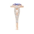 thumbnail image 3 of ANGARA Natural 1.45 ct Tanzanite Split Shank Ring with Diamond Hexagon Halo in 14K Rose Gold for Women (Size-7mm) | December Birthstone, Anniversary, Jewelry Gift for Women | Natural Tanzanite Ring, 3 of 10