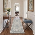 thumbnail image 5 of KUETH 5x7 Low Pile Diamond Persian Style Rug for Living Room, Machine Washable Soft Non Slip Backing Area Rug, Dusty Blue Rug for Bedroom Dining Room, 5 of 5