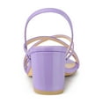thumbnail image 2 of BLISSFUL STEP Women's Solid Color Strappy Slingback Block High Heels Sandals Purple 10, 2 of 7