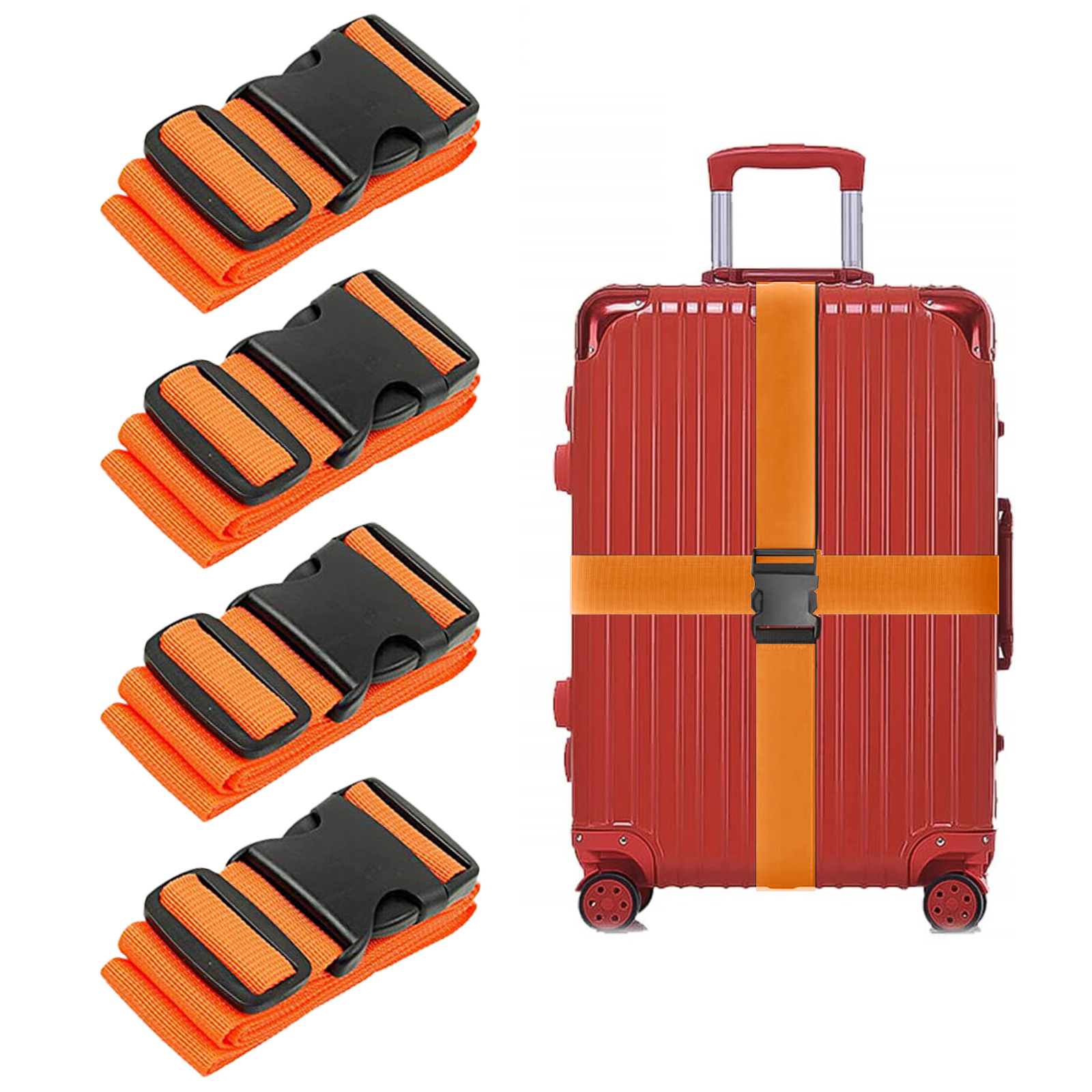 Adjustable Luggage Straps Tearresistant Suitcase Strap Cross Safety