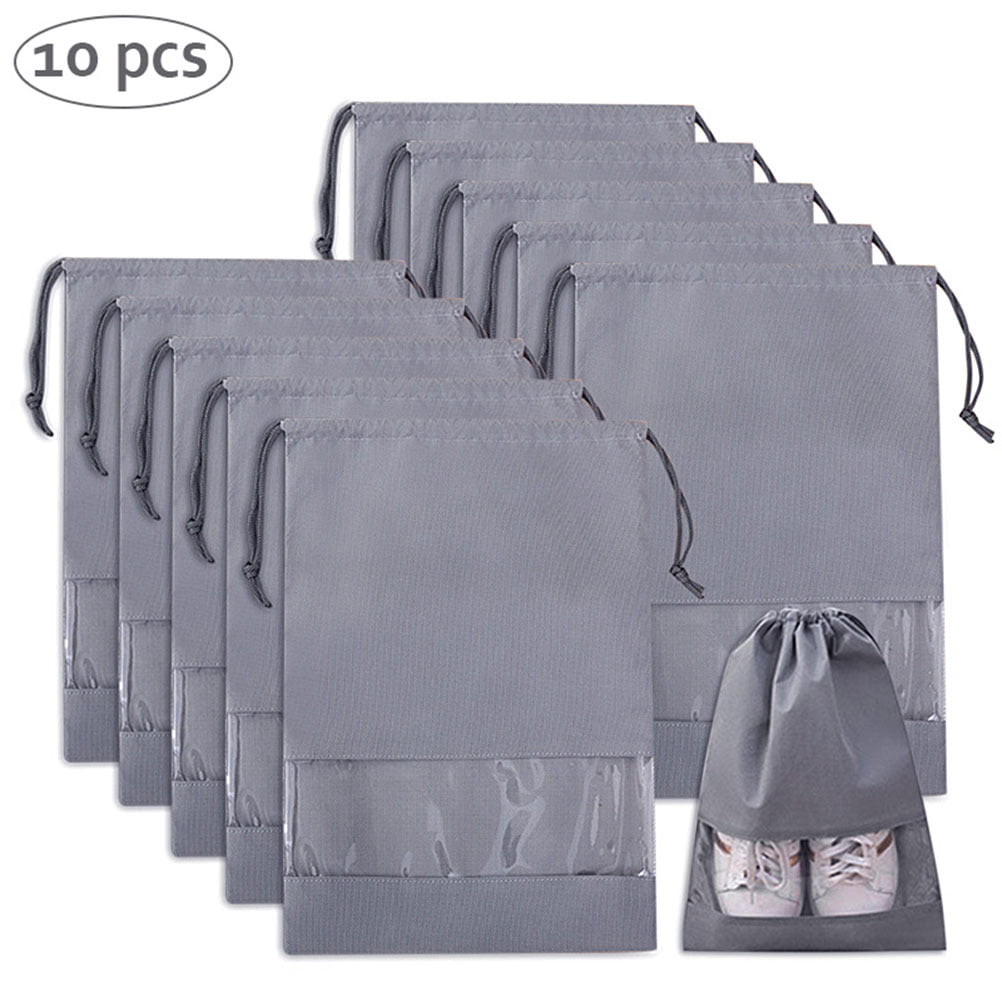 6pk Nylon Travel Drawstring Waterproof Shoe Protection Closure Storage Bags 
