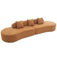 thumbnail image 4 of Newboti Furniture Modern curved combination sofa, terrycloth fabric sofa, minimalist sofa in living room, apartment, no assembly required, three pillows,Browm 03268, 4 of 12