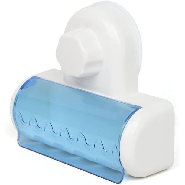 Soporte para cepillo de dientes 5 rejillas Soporte para cepillo de dientes a prueba de polvo con succión para montaje en pared (azul cielo)