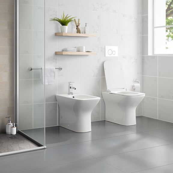 Swiss Madison SM-BD228, White Floor Mounted Carre Bidet