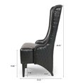 thumbnail image 5 of High Back Dining Chair, 23inch Wide PU Leather Upholstered Wingback Side Chair, Modern Accent Chair with Arms and Solid Wood Legs for Kitchen, Dining Room and Living Room, Black, 5 of 7