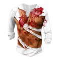 thumbnail image 1 of YDLCAFD Men's Printed Themed Button Up Long Sleeve Textured Casual T Shirt, 1 of 3