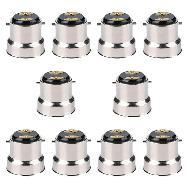 10x Convertidor de bombilla B22 a E27, portalámparas, base de tornillo para lámpara LED, a casquillo de conversión de tornillo para bombilla de