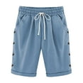 thumbnail image 2 of Kelon Women's Shorts, Women's Athletic Shorts High Waisted Summer Dressy Casual Cotton Sweat Shorts Ladies Comfy Knee Length Sweat Pants, S, 2 of 5