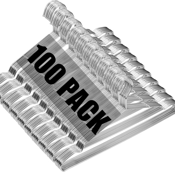 Hangers, paquete de 100 perchas de alambre para ropa de alta resistencia