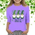 thumbnail image 2 of Kids St. Paddy's Day Printed 3/4 Quarter Sleeve T Shirt Tops Peplum Casual, 2 of 4