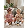 thumbnail image 4 of BemeyourBBs Preemie Baby Girl Summer Clothes Baby Girl Newborn Hospital Going Home Outfits Waffled Romper I'm New Here Letter Bow Embroidery Short Sleeve Jumpsuit and Headband Set, 4 of 9