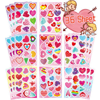 Joy Bang Valentine Stickers Valentine Heart Stickers for Kids Valentines  Day Heart Labels Sticker Sheets Valentines Love Decorative Stickers for  Gift Decorations Favors 
