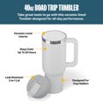 thumbnail image 3 of RTIC Road Trip 40 oz Leak-Resistant Straw Lid Ceramic Lined Tumbler, Cool Grey, 3 of 8