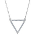 thumbnail image 1 of Sterling Silver Triangle Shaped Pendant CZ Necklace, 18", 1 of 1