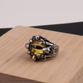 thumbnail image 3 of Gothic Punk Devil Evil Eye Rings, Open Adjustable Crystal Dragon Eagle Claw Locomotive Biker Ring for Men Party Gifts, 3 of 5