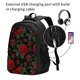 thumbnail image 2 of Balery Roses Mochila con carga USB para hombre y mujer - Mochila impermeable y antirrobo para laptop con puerto USB para viajes, trabajo, 2 of 7