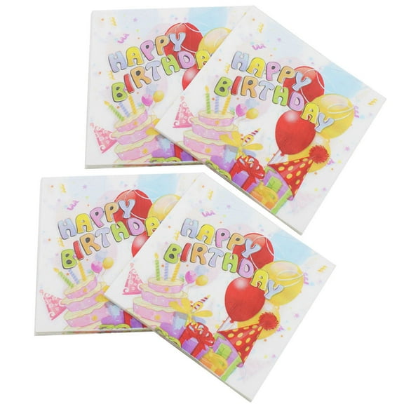 HORIALENCE 80 Sheets Multi Colored Square Cocktail Napkins for Birthday Party Supplies and Water Absorbent