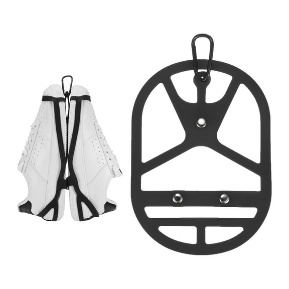 Uxcell Shoe Holster for Backpack [1SET] - Elastic Silicone Footwear Holder with Clip Use for Travel [Black-M]