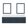 thumbnail image 3 of Tuckerton 72 in W x 22 in D Blue Double Bath Vanity, Carrara Marble Top and 34 in Mirrors, 3 of 11