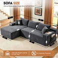 thumbnail image 2 of Aukfa 96" Cloud Sectional Sofa Modular Boneless Couch for Living Room, 2 Storage Pockets&Pillows, Left Chaise, Corduroy, Gray, 2 of 9