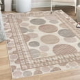 thumbnail image 1 of Geometric Decorative Rug, Scribble Style Striped Rounds and Dots in Neutral Pastel Colors, Quality Carpet for Bedroom Dorm and Living Room, 6 Sizes, Dark Rosewood, by Ambesonne, 1 of 4
