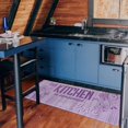 thumbnail image 6 of Farmhouse Rustic Kitchen Mats for Floor 2 Piece Set, Woodgrain Boho Floral Runner Area Rug Floor Mat, Abstract Lavender Purple Flower Farmhouse Kitchen Decor and Accessories, 17x30 and 17x47 Inches, 6 of 6