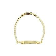 S&M JEWELRY Kids ID Bracelet 18kt Real Gold Plated Layered 6 inch