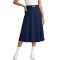thumbnail image 2 of ZToonmas Girls' 5-15Y Solid Color A-Line Midi Skirt Elastic Waist Flared Skirt with Bow Kids' Casual and Sports Skirt, 2 of 8