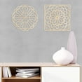 thumbnail image 2 of Mandala Wooden Wall Art Set of 2, Victorian Inspire Abstract Geometric Curves, Birch Plywood Rustic Wall Art Accent for Hallway Bedroom Living Room and Offices, 11.4" X 11.4" X 0.1", by Ambesonne, 2 of 4