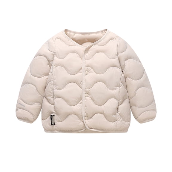KAUOD Toddler Girls Lightweight Puffer Jackets Snap Buttons Thick Warm Winter Coats Kids Baby Soft Padded Down Coats