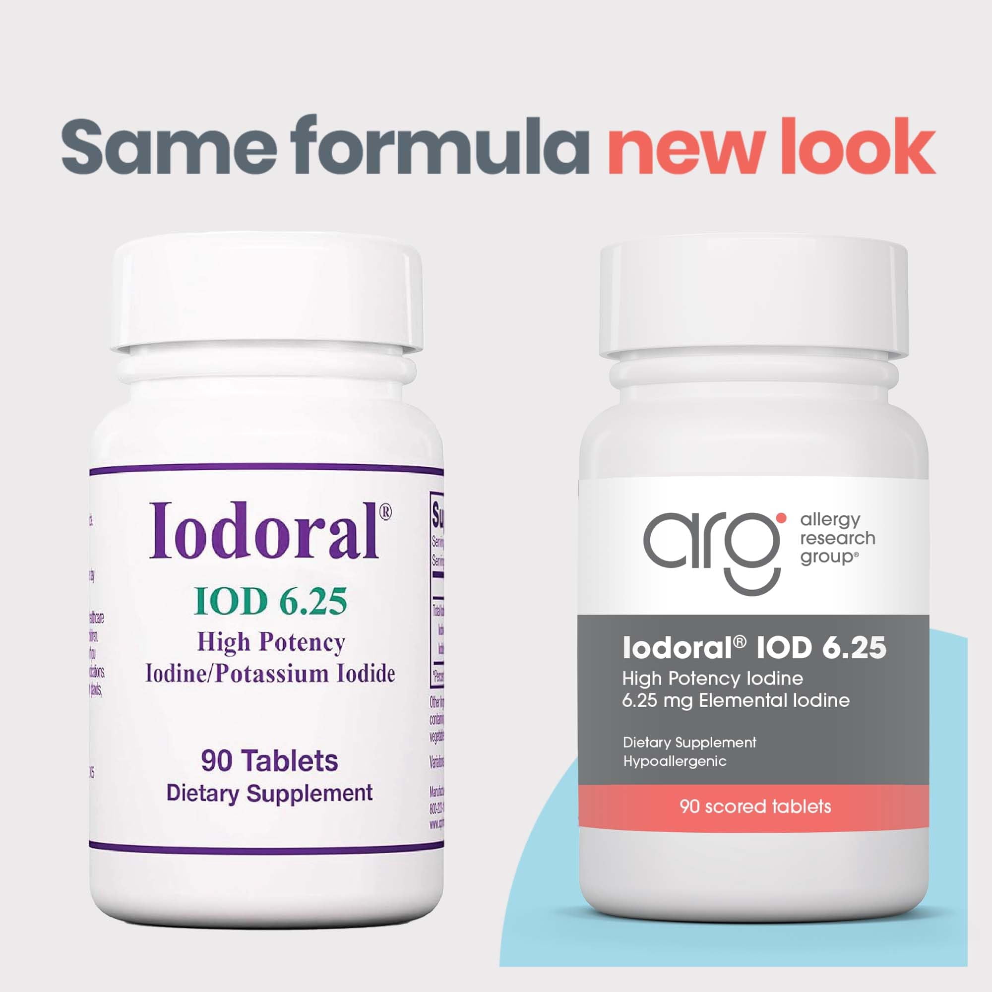 ARG Optimox Iodoral 6.25 mg - Iodine & Potassium Iodide Supplement for Thyroid & Metabolic Balance Support - Free of Soy & Gluten - 90 Servings - 90 Tablets
