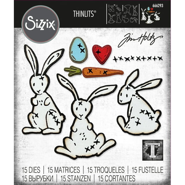 Sizzix Thinlits Matrices par Tim Holtz 15/paquet-Bunny Stitch