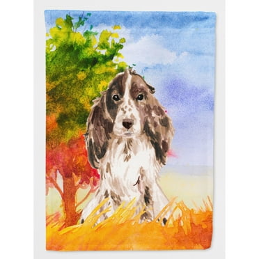 Carolines Treasures CK1952CHF Fall Chocolate Parti Cocker Spaniel Flag Canvas House Size  Large multicolor