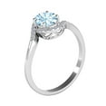 thumbnail image 2 of MauliJewels Engagement Rings for Women 1.00 Carat Aquamarine & Round White Diamond Gemstone Ring Prong-Setting 14K White Solid Gold, 2 of 4