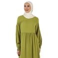 thumbnail image 3 of Olive Green - Crew neck - Unlined - Modest Dress - Refka, 3 of 5