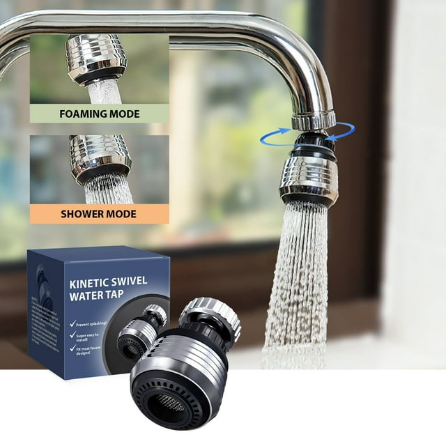 Jiaeri Movable Kitchen Faucet Aerator Rotatable Sprayer Head Replacement Tap Booster Water Saving Faucet Spray Head for Sink High Pressure Kitchen Faucet Attachment