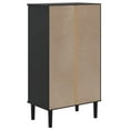 thumbnail image 6 of vidaXL Shoe Cabinet SENJA Rattan Look Black 23.4"x13.8"x42.1" Solid Wood, 6 of 8