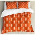 thumbnail image 1 of Geometric Duvet Cover Set Queen Size, Ethnic Arrow Motifs Vertical Lines Oriental Tribal Elements Eastern Cultures, Decorative 3 Piece Bedding Set with 2 Pillow Shams, Vermilion Cream, by Ambesonne, 1 of 3