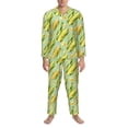 thumbnail image 3 of Yiaed Fresh Sweet Corn Print Men’s Pajamas Set - Long Sleeve Button Down Sleep Shirt and Pajama Bottoms Sleepwear Set Mens Pjs Sets Men's Pajama Bottoms-X-Large, 3 of 7