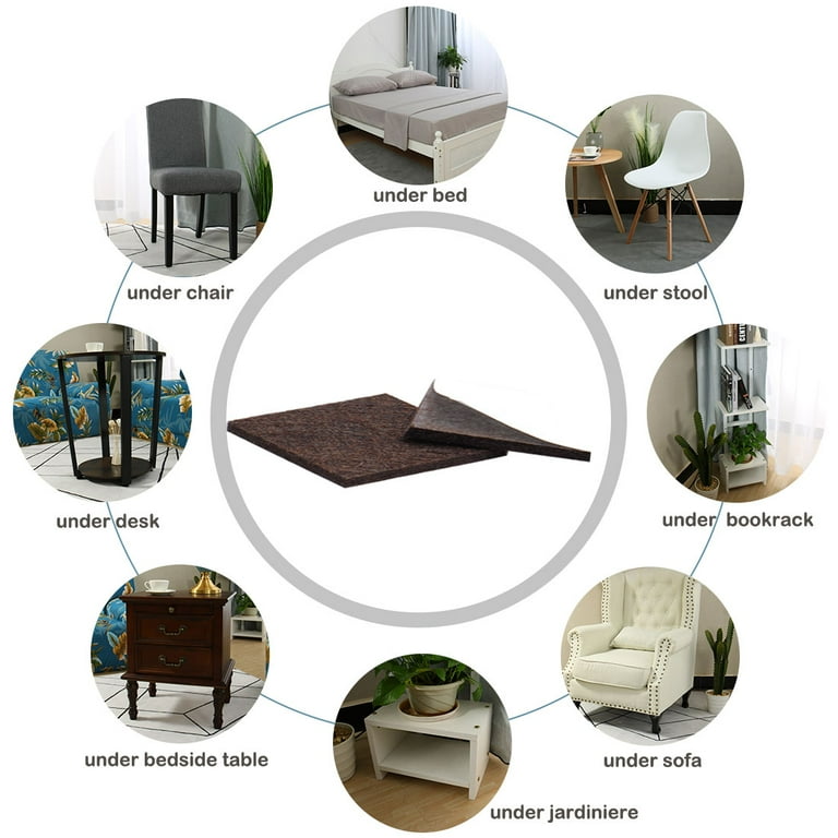 2pcs Furniture Felt Pads Rectangle 5 7 8 x 4 3 8 Non Slip Table Closet Desk Feet Leg Pad Brown Walmart
