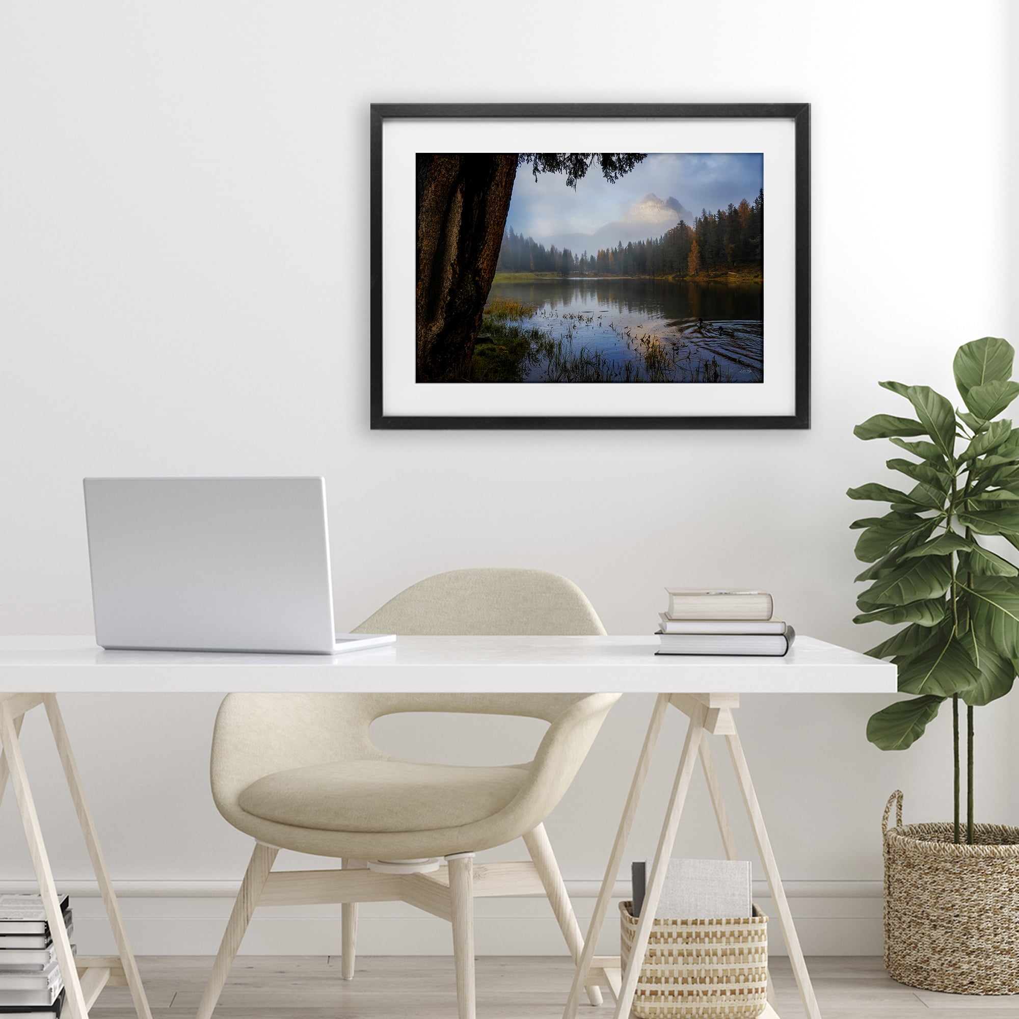 Stupell Industries Autumn Forest Reflections Black Framed Print Under Glass, design by Martin Podt