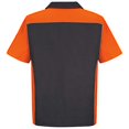 thumbnail image 5 of Red Kap Men's Rip-Stop Short-Sleeve Crew Shirt, Charcoal/Orange, Large, 5 of 5