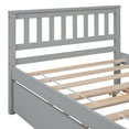 thumbnail image 5 of Twin Bed with Trundle - Grey Platform Bed Frame, Twin Size, Pine Wood, Headboard & Footboard, for Bedroom, Small Space, No Box Spring Needed, 5 of 16